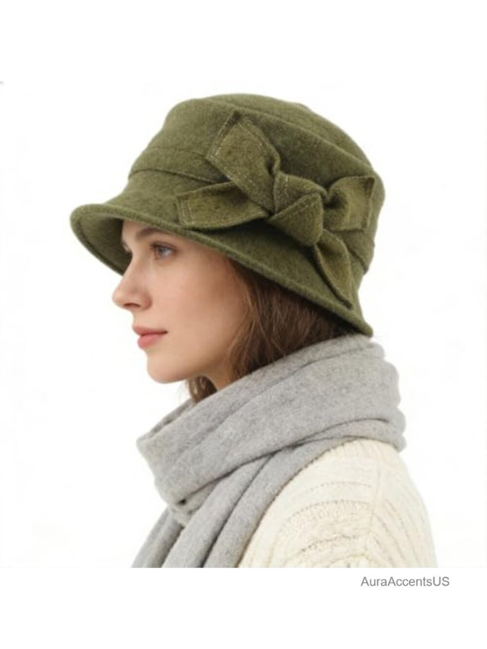 Vintage Wool Bucket Beret Hat for Women Winter Dress Hat